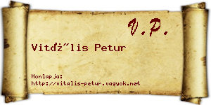 Vitális Petur névjegykártya